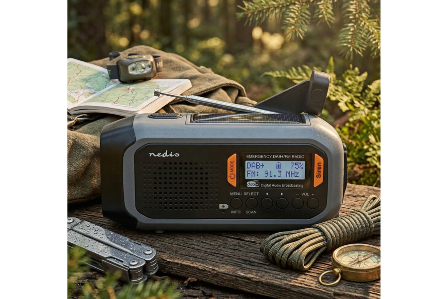Draagbare DAB+/FM radio met noodfuncties - Nedis - afbeelding 1