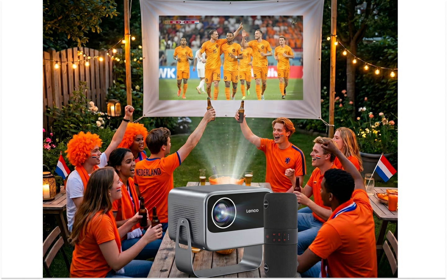 WK Home Stadium Bundel: Beamer + Speaker + Kabel - afbeelding 2