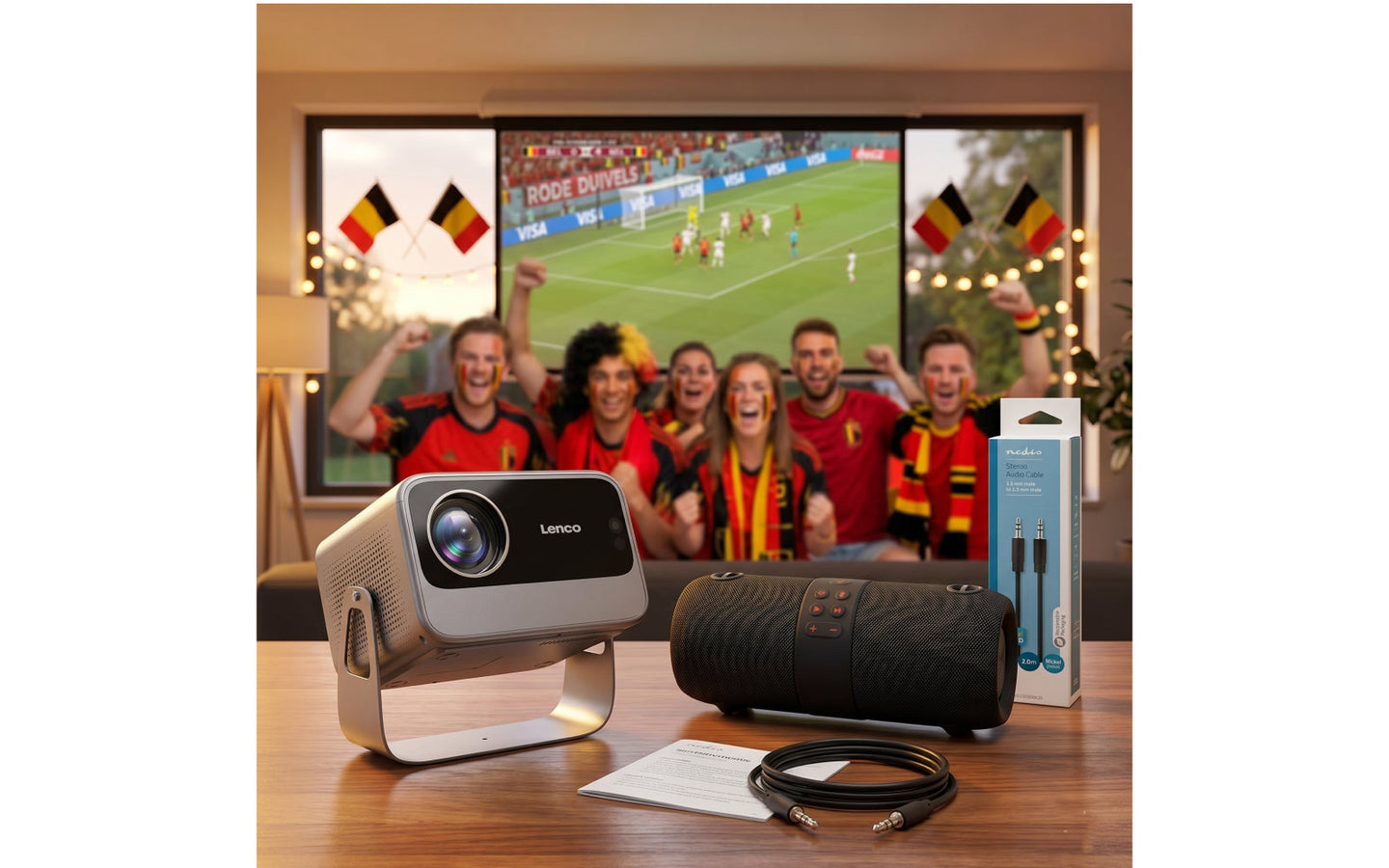 WK Home Stadium Bundel: Beamer + Speaker + Kabel - afbeelding 21