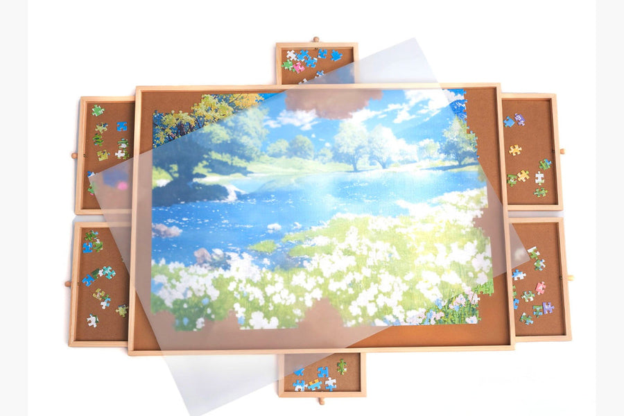 Draaibaar houten puzzelbord met opbergsysteem (1000 stuks) - afbeelding 1